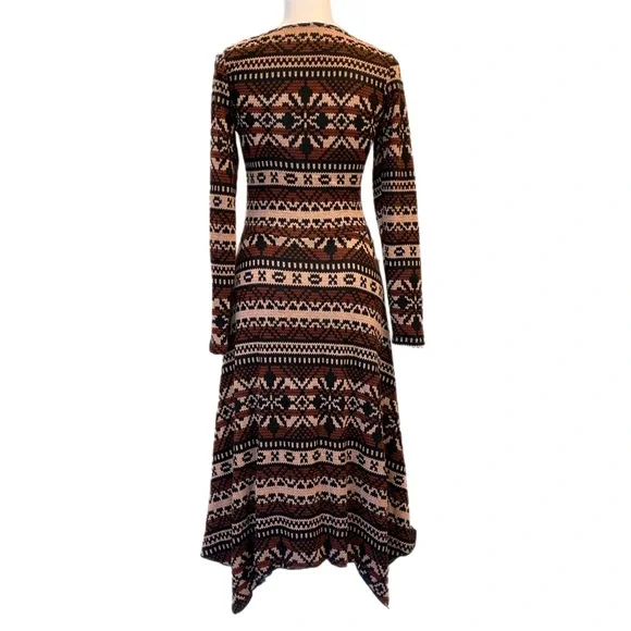 NWT My Beloved Long Sleeve Hanker chief Hem Feather Tassel Sweater Dress size S - Picture 12 of 14